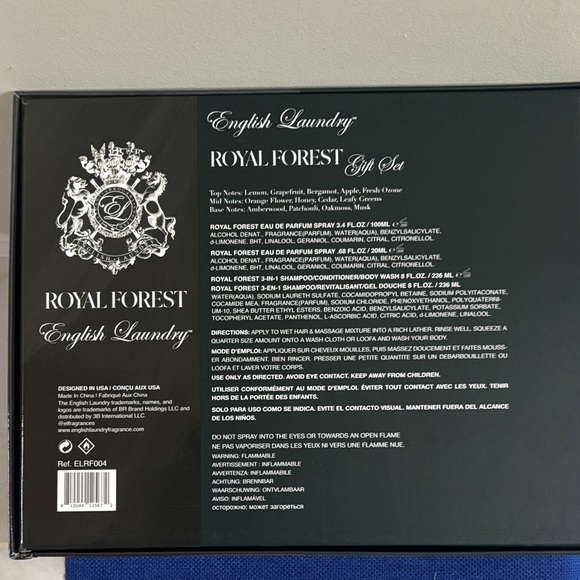 English Laundry Royal Forest Box with Gold Crest on Black - Picture 3 of 3